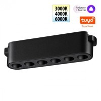 359458 Трековый ременный светодиодный SMART светильник c доп. механическим перекл. цветности Novotech EASY CRI90+ 3000-6000К 220Лм 28° 6W TUYA, Алиса, Wi-Fi