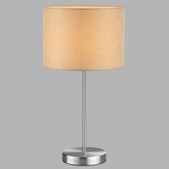 8250/1T MODERNI LN25 000  никель/бежевый, металл/текстиль Настольная лампа Е27 60W 220V NIKKI