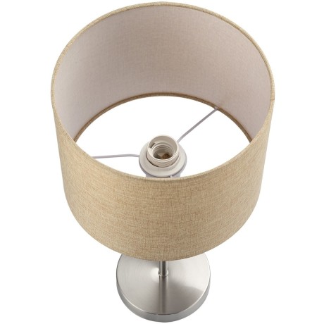 8250/1T MODERNI LN25 000  никель/бежевый, металл/текстиль Настольная лампа Е27 60W 220V NIKKI