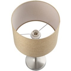 8250/1T MODERNI LN25 000  никель/бежевый, металл/текстиль Настольная лампа Е27 60W 220V NIKKI