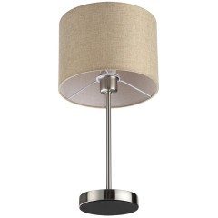 8250/1T MODERNI LN25 000  никель/бежевый, металл/текстиль Настольная лампа Е27 60W 220V NIKKI