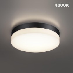 Novotech OPAL STREET 359729 Уличный круглый настенно-потолочный LED-светильник, перекл. 12/15/18Вт, макс. 1890Лм, CCT перекл. цветовой температуры внутри корпуса 2700/3200/4000К, CRI90, 180-265В, IP65, черный поликарбонат, диаметр 204 мм, высота 45 мм