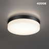 Novotech OPAL STREET 359729 Уличный круглый настенно-потолочный LED-светильник, перекл. 12/15/18Вт, макс. 1890Лм, CCT перекл. цветовой температуры внутри корпуса 2700/3200/4000К, CRI90, 180-265В, IP65, черный поликарбонат, диаметр 204 мм, высота 45 мм