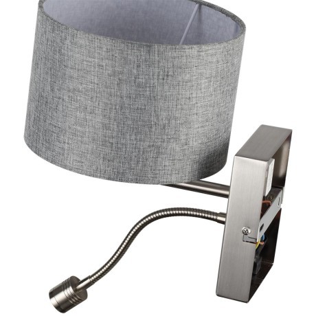 8251/2W MODERNI LN25 000 никель/серый, металл/текстиль бра Е14 40W + LED 3W 4000K 220V NIKKI