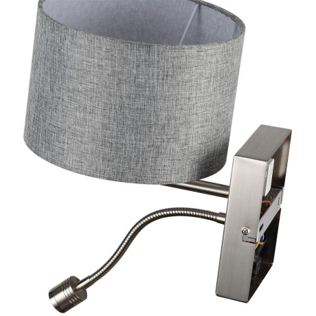 8251/2W MODERNI LN25 000 никель/серый, металл/текстиль бра Е14 40W + LED 3W 4000K 220V NIKKI