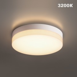 Novotech OPAL STREET 359727 Уличный круглый потолочный LED-светильник, перекл. 20/25/30Вт, макс. 3140Лм, CCT перекл. цветовой температуры внутри корпуса 2700/3200/4000К, угол 120°, CRI90, 180-265В, IP65, белый поликарбонат, диаметр 264 мм, высота 45 мм