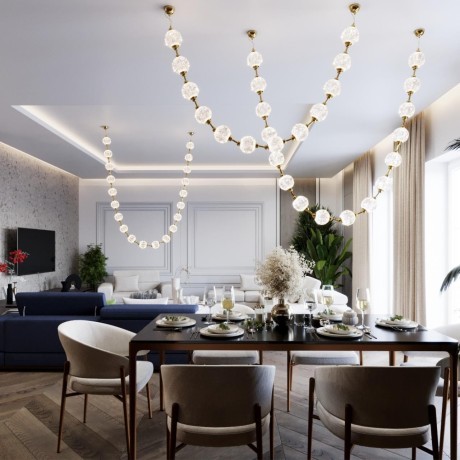 Подвесной дизайнерский светильник Odeon Light LED 80W 4000K 4400Лм CRYSTAL 5008/80L