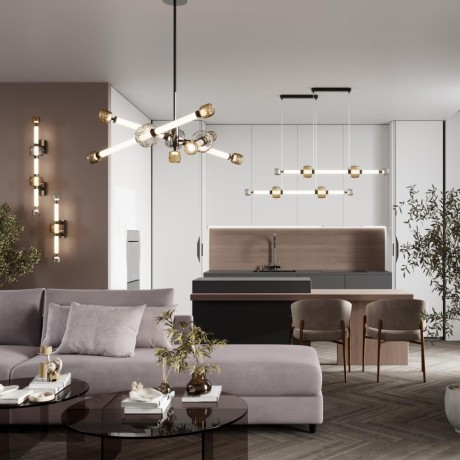 5427/28WL L-VISION ODL_EX24 21 черный хром/белый/дымчатый/коньячный/металл/стекло/акрил Бра LED 28W 3000K KLIFF