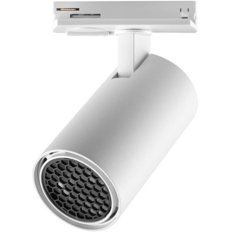 Novotech SELENE PORT 359900 Трековый однофазный двухжильный LED-светильник в стиле минимализм, 10Вт, 491Лм, 3000К, угол 36°, CRI90, UGR19, 220В, IP20, белый алюминий, поворот 355°/90°, длина 120 мм, ширина 55 мм, высота 87 мм