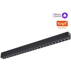 359933 Черный трековый линейный SMART светильник 44см (токопроводящий), пульт ДУ/Tuya Smart Life/Алиса 3000-6000К 220В 24Вт 24° 1560Лм CRI90 Novotech VECTOR