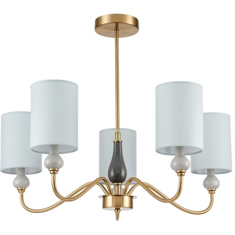 6590/5 CLASSI LN24 латунь/мятный зеленый, металл, керамика/текстиль Люстра подвесная E14 5*40W 220V ANRI