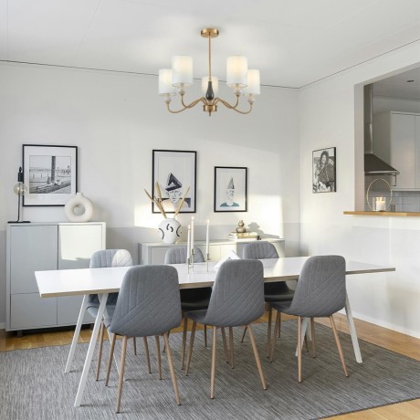 6590/5 CLASSI LN24 латунь/мятный зеленый, металл, керамика/текстиль Люстра подвесная E14 5*40W 220V ANRI