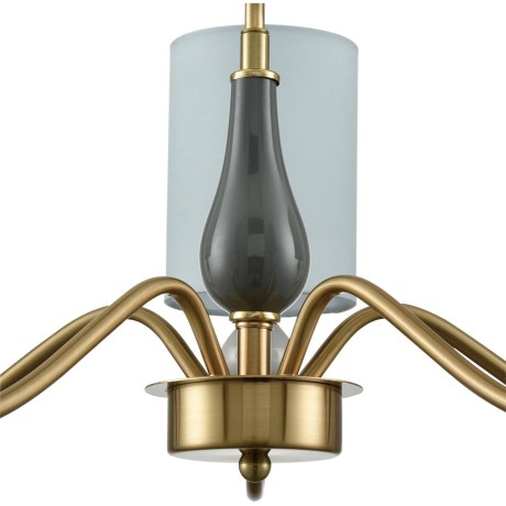 6590/5 CLASSI LN24 латунь/мятный зеленый, металл, керамика/текстиль Люстра подвесная E14 5*40W 220V ANRI