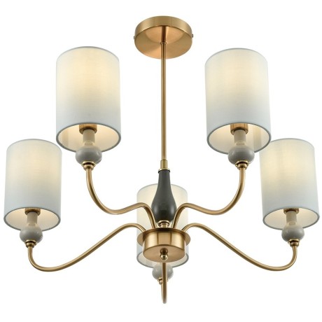 6590/5 CLASSI LN24 латунь/мятный зеленый, металл, керамика/текстиль Люстра подвесная E14 5*40W 220V ANRI