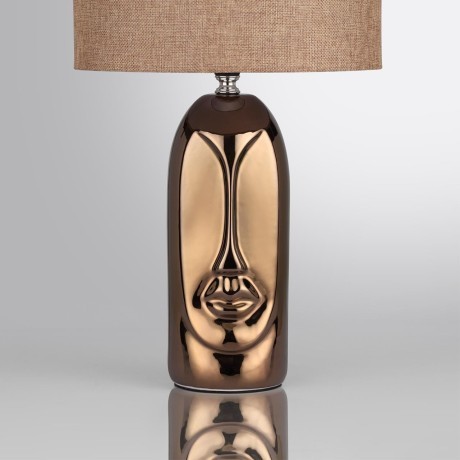 8149/1T MODERNI LN25 бронза/бежевый, керамика/текстиль Настольная лампа Е27 1*60W 220V AKIVI