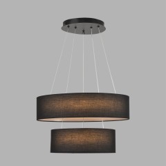 8373/55L Подвесной светодиодный светильник с 2 тканевыми плафонами кольцами 55Вт 2221Лм 3000;4000;6000К 220V Lumion SAVA