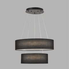 8373/55L Подвесной светодиодный светильник с 2 тканевыми плафонами кольцами 55Вт 2221Лм 3000;4000;6000К 220V Lumion SAVA