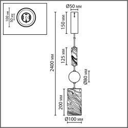 Подвес LED x 18W 2000К/3000K/4000K/переключ. RIVERA 5450/18LB