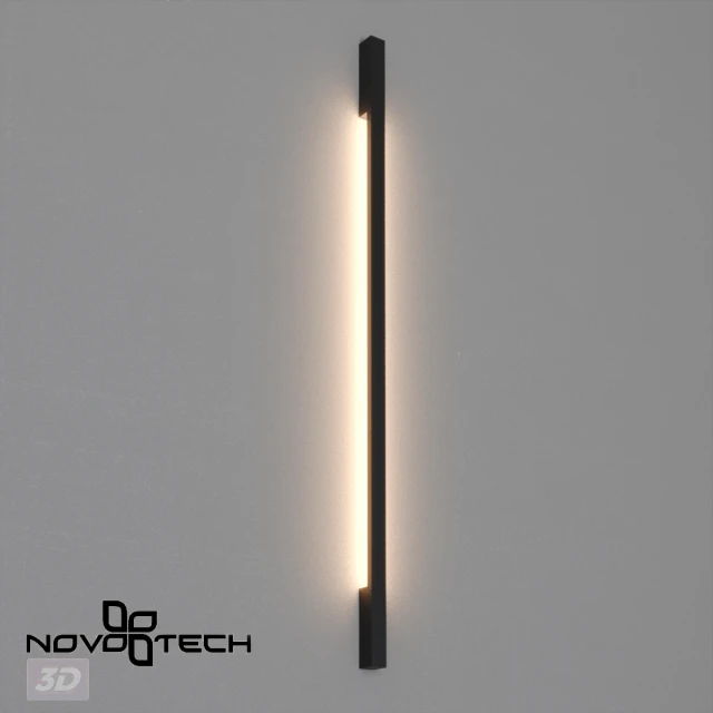 Черный уличный фасадный светильник NOVOTECH ASA 359981, встроенный LED 48Вт, CCT перекл. цветовой температуры на драйвере, 2700К/3200К/4000К, ≥80CRI, 100°, max 3900Лм, IP65, подключение 220В