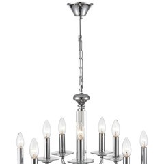 8034/10 CLASSI LN24 хром, металл/стекло Люстра подвесная Е14 10*40W 220V INCANTO