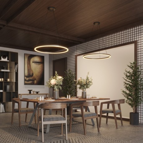 359711 Подвесной светодиодный черный Smart светильник (для упр. Алисой треб. шлюз 359392) 70W 4260Лм 1800-4000К CRI90 Novotech MONILE