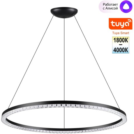 359711 Подвесной светодиодный черный Smart светильник (для упр. Алисой треб. шлюз 359392) 70W 4260Лм 1800-4000К CRI90 Novotech MONILE