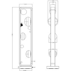 Уличный наземный светильник-торшер IP54 G9 4*15W max LUMA 5434/4FB