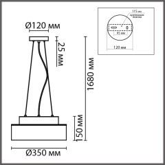 6598/3C MODERNI LN24 черный/черный. коричневый металл, эко кожа/металл, стекло Подвесной светильник Е27 3*40W 220V BASALTO