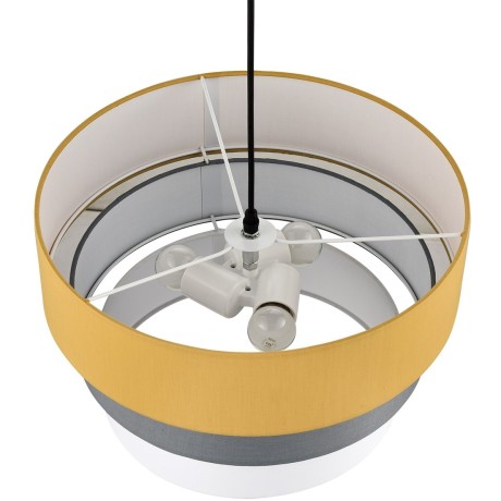 8038/3 MODERNI LN24 никель/желтый/серый/белый, металл/текстиль Подвесной светильник Е27 3*60W 220V ILAIDA