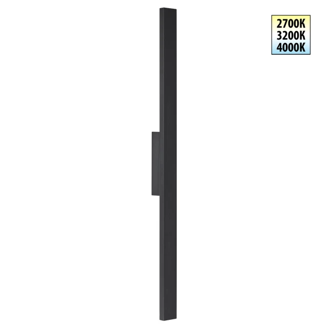 NOVOTECH ASA 359982 Черный уличный фасадный светильник, LED 24Вт, CCT перекл. цветовой температуры внутри основания 2700/3200/4000К, CRI≥80, угол рассеивания 100°, поток до 1700Лм, защита IP65, подключение 220В