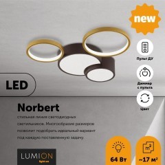 Потолочная люстра светодиодная диммируемая с пультом Norbert 5255/64CL