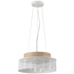 6599/3C MODERNI LN24 белый/белый, бежевый металл, эко кожа/металл, стекло Подвесной светильник Е27 3*40W 220V BASALTO