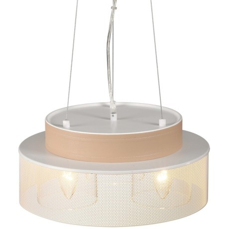 6599/3C MODERNI LN24 белый/белый, бежевый металл, эко кожа/металл, стекло Подвесной светильник Е27 3*40W 220V BASALTO