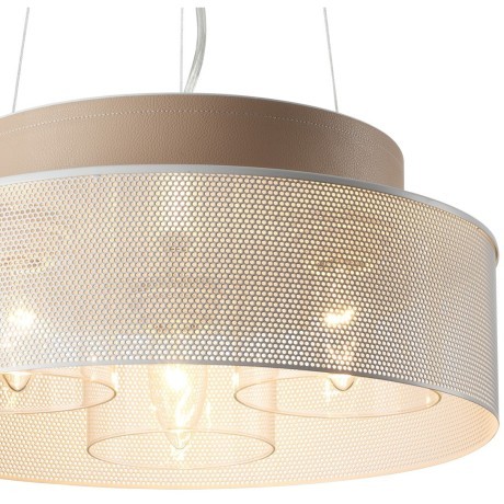 6599/3C MODERNI LN24 белый/белый, бежевый металл, эко кожа/металл, стекло Подвесной светильник Е27 3*40W 220V BASALTO