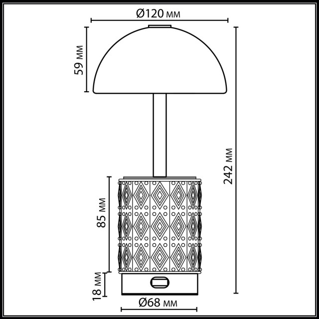 Настольная лампа беспроводная LED*3W 3000K LULU 5453/3TL