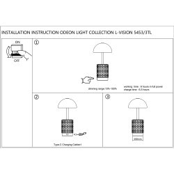 Настольная лампа беспроводная LED*3W 3000K LULU 5453/3TL