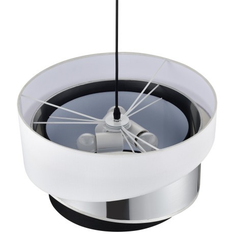 8040/3 MODERNI LN24 никель/белый/серебро/черный, металл/текстиль Подвесной светильник Е27 3*60W 220V INDIRA