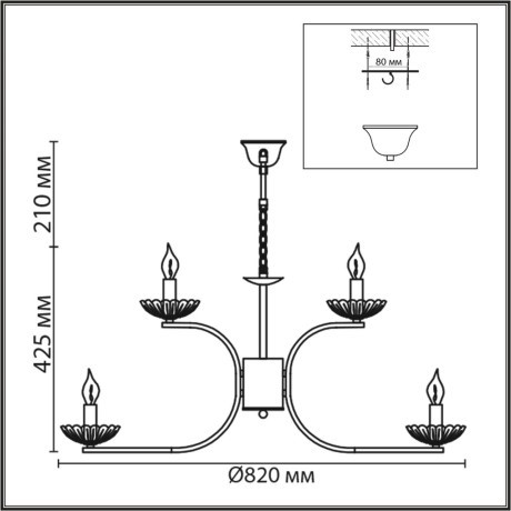 Люстра подвесная Е14 9*40W 220V LOLINA Lumion 8155/9