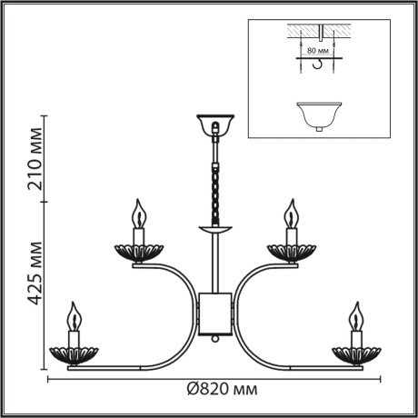 Люстра подвесная Е14 9*40W 220V LOLINA Lumion 8155/9