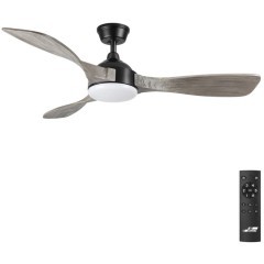 7702/24L VIVA LED SN24 Люстра-вентилятор черный/серое дерево LED 24Вт 3000-6000K D1320 пульт ДУ STORM