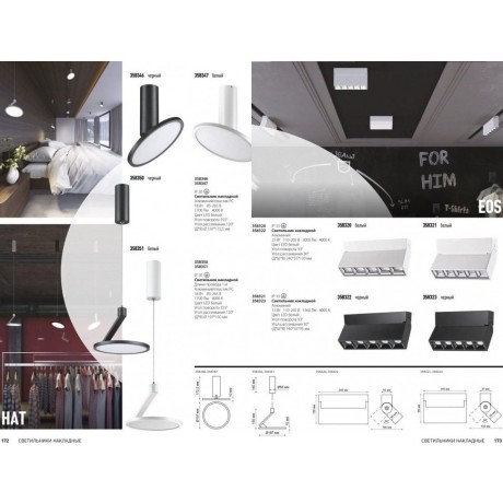 Накладной потолочный светильник Novotech 358347 HAT светодиодный LED 18W