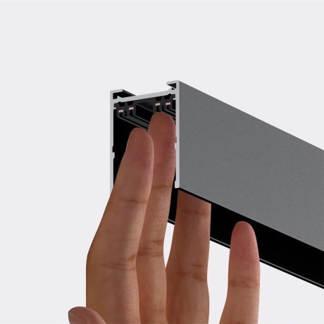 135300 Черный 2м шинопровод накладной/подвесной (в комплекте торцевые заглушки 2шт, крышка и соединит. планка) Novotech VECTOR