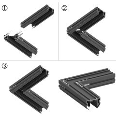 135305 Черный шинопровод 3м для монтажа в гарпунный (ПВХ) натяжной потолок (в компл. соед. планка 4шт и гарпун) Novotech VECTOR