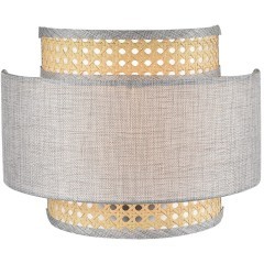 8043/1W MODERNI LN24 черный/серый/бежевый, металл/текстиль/ротанг Бра Е27 1*60W 220V LAUNA