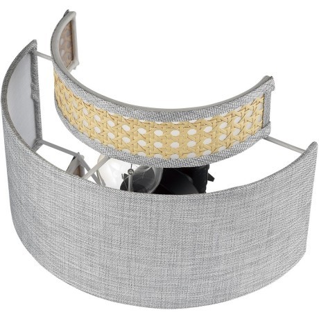 8043/1W MODERNI LN24 черный/серый/бежевый, металл/текстиль/ротанг Бра Е27 1*60W 220V LAUNA