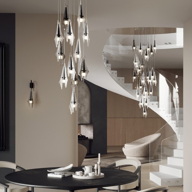 Люстра каскадная LED 69W (12*5.75W) 3000K 5490Лм Odeon Light AFALINA 5442/69L