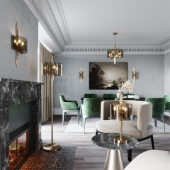 Торшер с абажуром Odeon Light 4895/3F Margaret под лампы 3xE27 40W