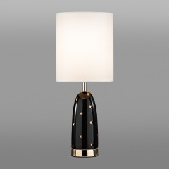 5424/1T MODERN ODL_EX24 золотой/черный/белый/металл/керамика/ткань Настольная лампа E27 1*60W  POLLEN
