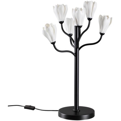 5090/6T MODERN ODL25 561 черный матовый/белый/фарфор Настольная лампа G4 LED 6*5W GARDI