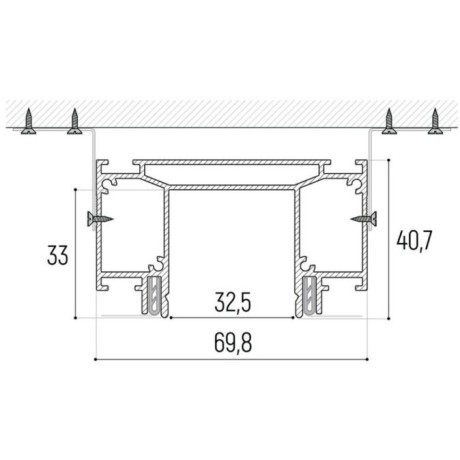 Интрудер (профиль) 2м для встраивания трёхфазного шинопровода в демпферный натяжной потолок SLOTT INTRUDER (KRAAB SYSTEMS) 135190
